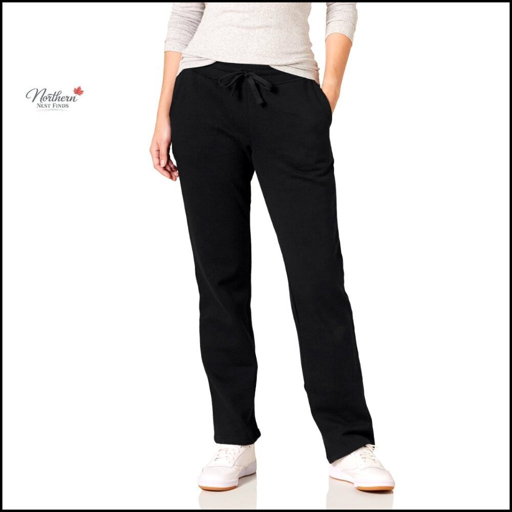 Women's Fleece Straight Leg Sweatpants Pull-On Elastic Waist